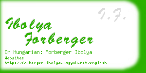 ibolya forberger business card